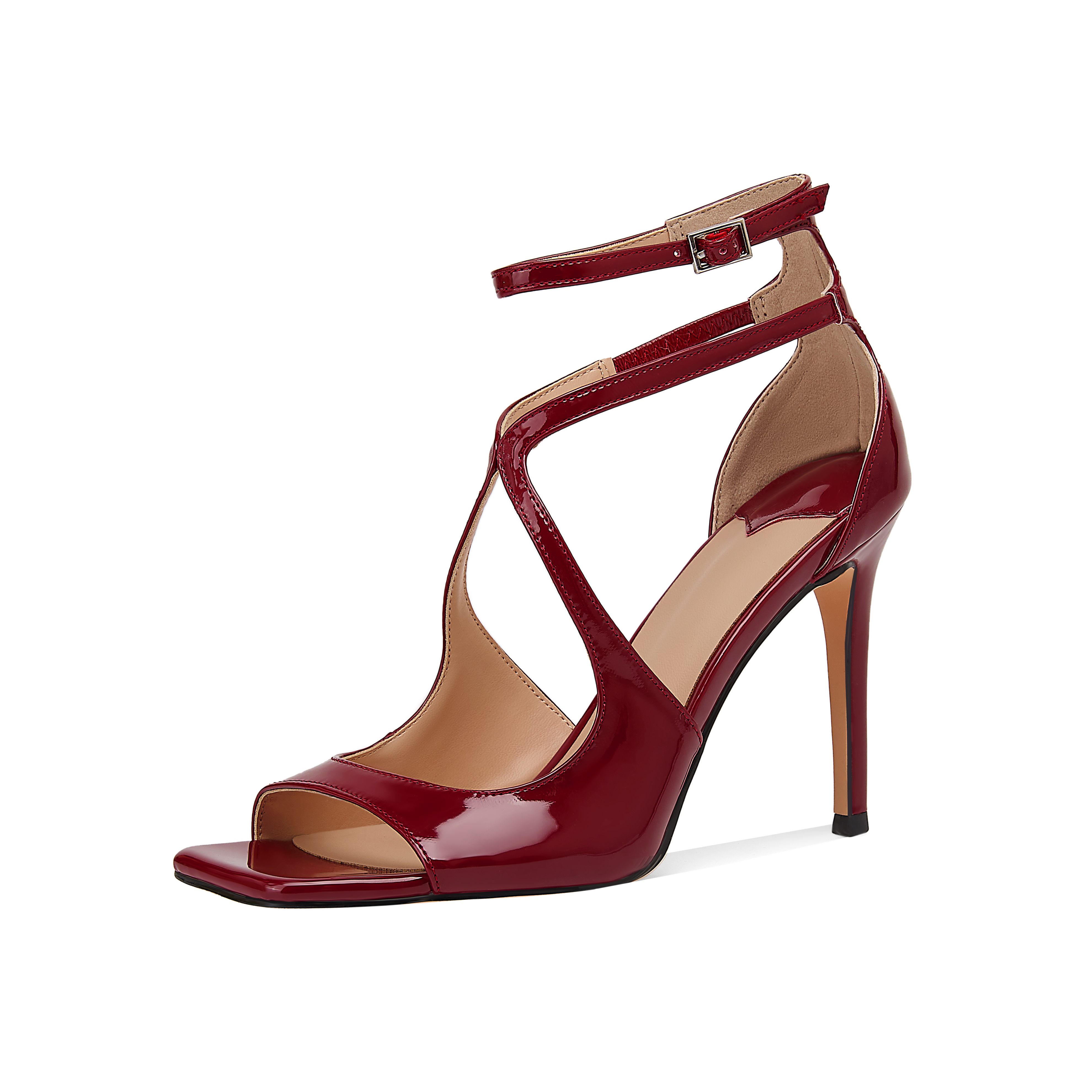 Misgala square toe cross straps sandals