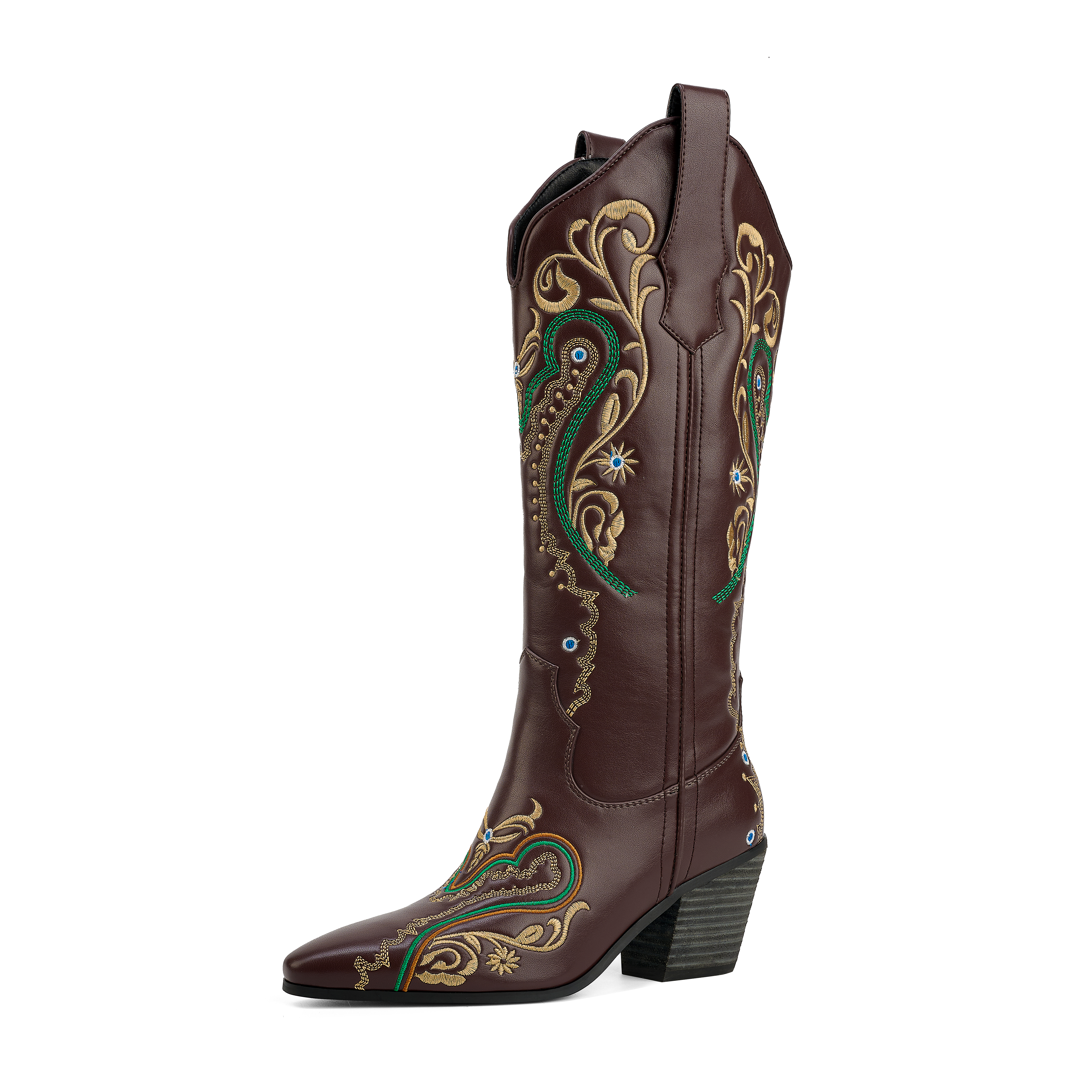 Misgala V Collar Cowboy Knee Boots